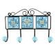 Turquoise Ceramic Floral Tiles Hook